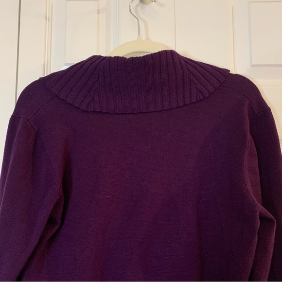 Cable & Gage Purple Long Sleeve Cowl Neck Sweater Size L - Picture 5 of 8